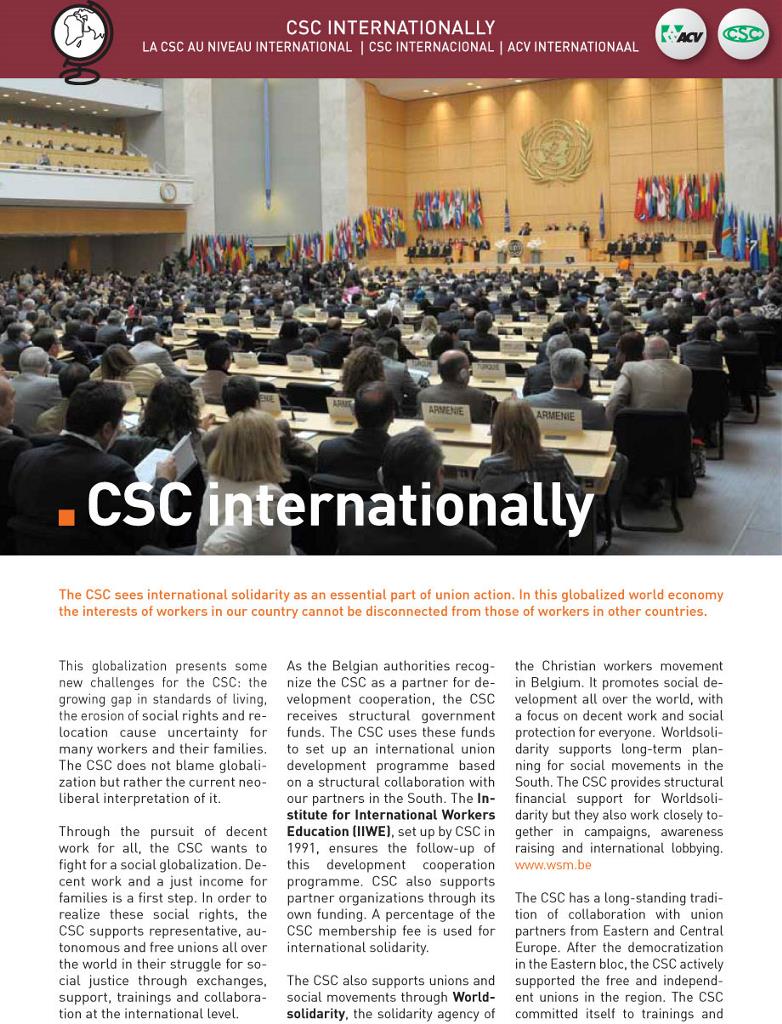 CSC au niveau international